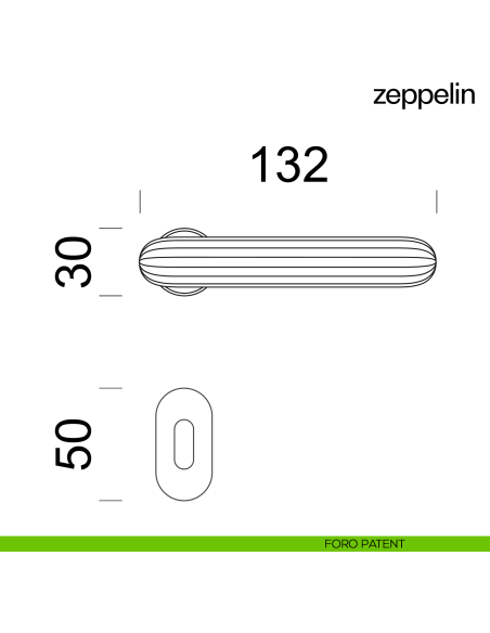 Maniglia per porta Zeppelin dnd handles con rosetta minimale Unico foro patent