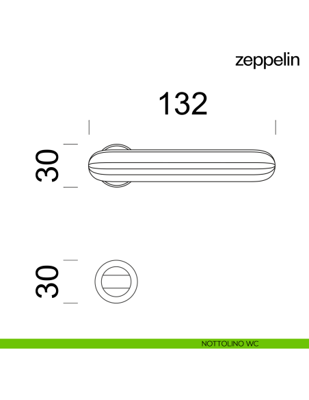 Maniglia per porta Zeppelin dnd handles con rosetta minimale Unico nottolino wc