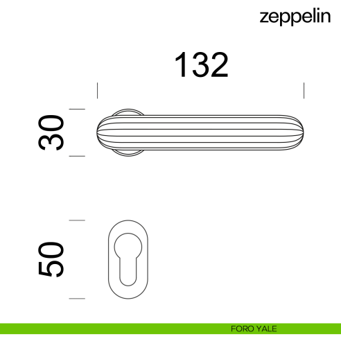 Maniglia per porta Zeppelin dnd handles con rosetta minimale Unico foro yale