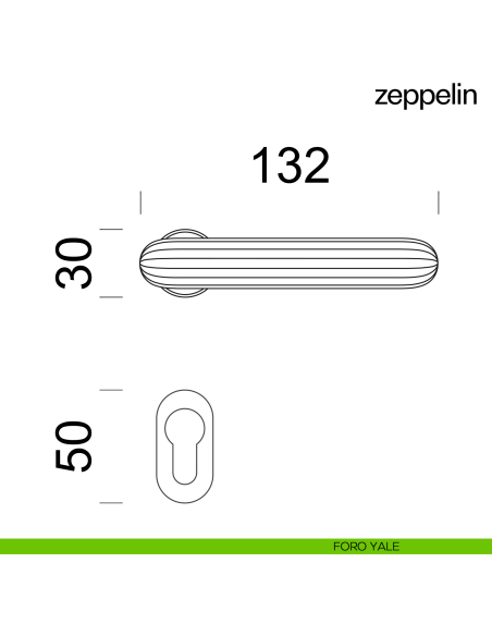 Maniglia per porta Zeppelin dnd handles con rosetta minimale Unico foro yale