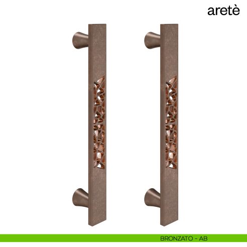 Maniglione per porta Aretè dnd Handles accoppiato bronzato