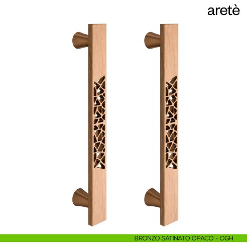 Maniglione per porta Aretè dnd Handles accoppiato bronzo satinato opaco