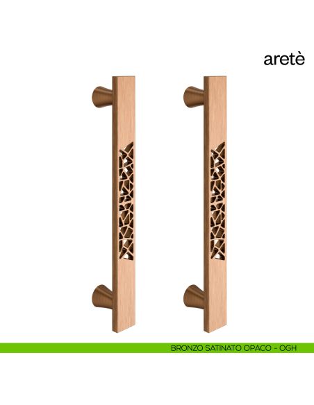 Maniglione per porta Aretè dnd Handles accoppiato bronzo satinato opaco