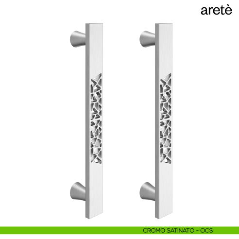Maniglione per porta Aretè dnd Handles accoppiato cromo satinato