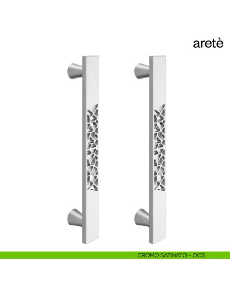 Maniglione per porta Aretè dnd Handles accoppiato cromo satinato