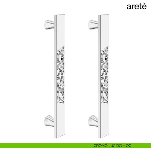 Maniglione per porta Aretè dnd Handles accoppiato cromo lucido