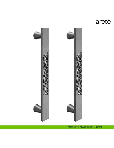 Maniglione per porta Aretè dnd Handles accoppiato grafite satinato