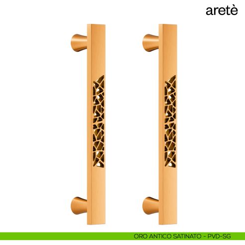 Maniglione per porta Aretè dnd Handles accoppiato oro antico satinato