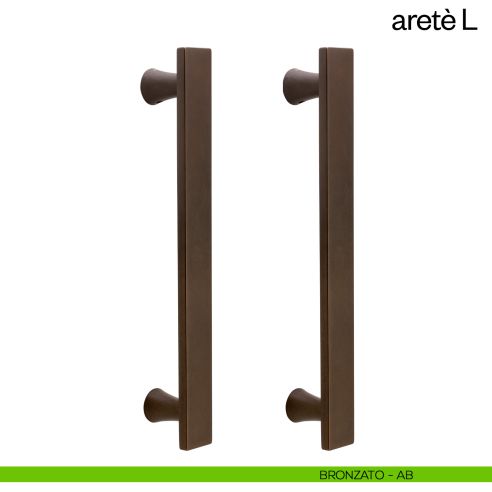 Maniglione per porta Aretè L dnd Handles accoppiato bronzo