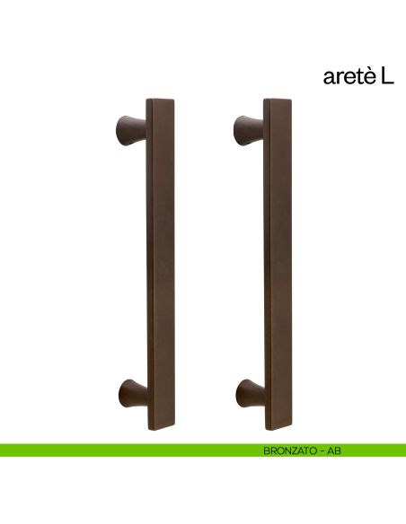 Maniglione per porta Aretè L dnd Handles accoppiato bronzo