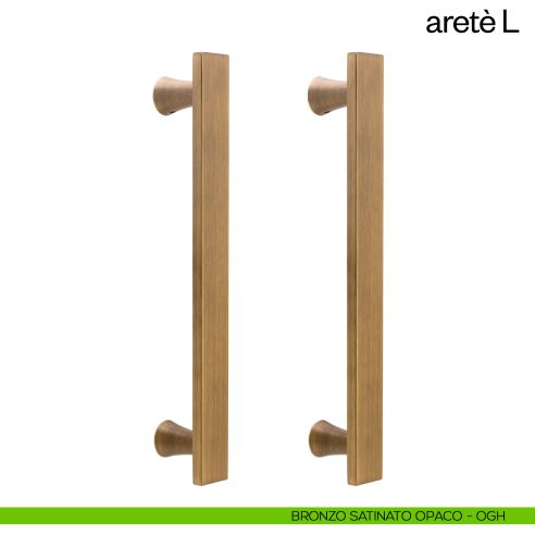 Maniglione per porta Aretè L dnd Handles accoppiato bronzo satinato opaco