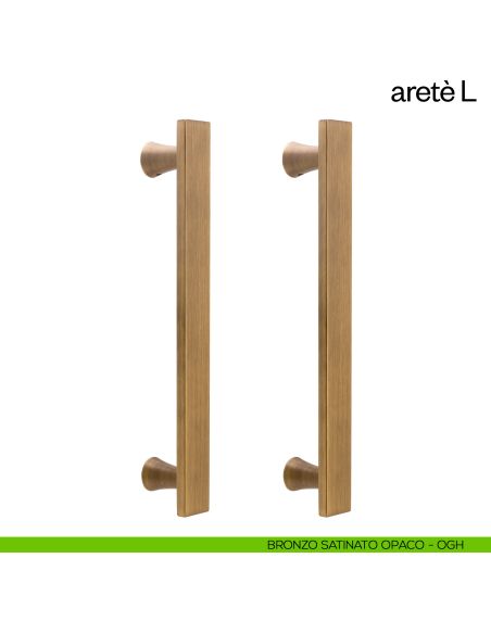 Maniglione per porta Aretè L dnd Handles accoppiato bronzo satinato opaco