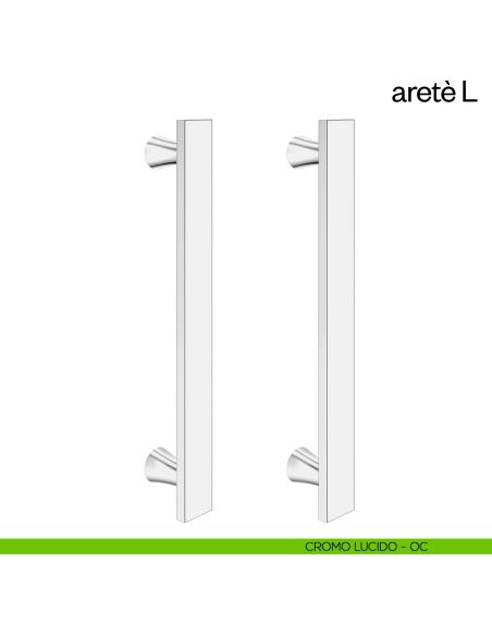 Maniglione per porta Aretè L dnd Handles accoppiato cromo lucido