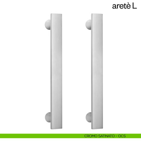 Maniglione per porta Aretè L dnd Handles accoppiato cromo satinato