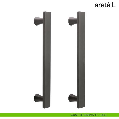 Maniglione per porta Aretè L dnd Handles accoppiato grafite satinato