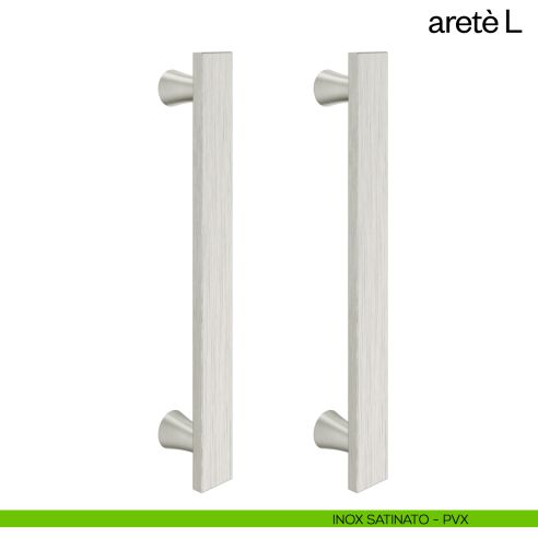 Maniglione per porta Aretè L dnd Handles accoppiato inox satinato