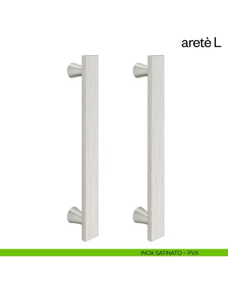 Maniglione per porta Aretè L dnd Handles accoppiato inox satinato