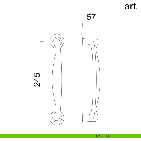 Maniglione per porta Art dnd Handles singolo disegno