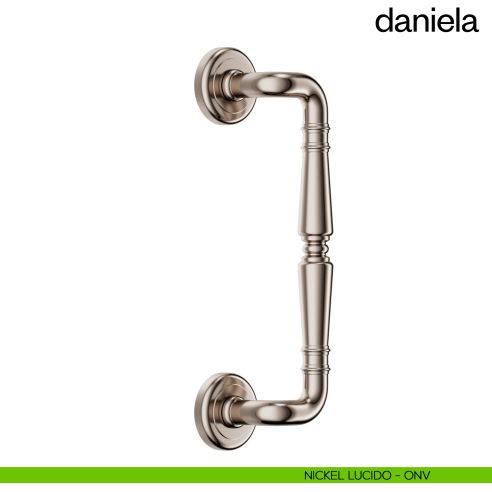 Maniglione per porta Daniela dnd Handles zancato singolo nickel lucido