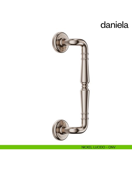 Maniglione per porta Daniela dnd Handles zancato singolo nickel lucido
