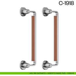 Maniglione per porta C-1918 dnd Handles zancato accoppiato 2