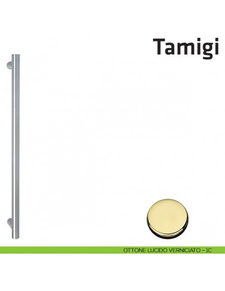 Maniglione per porta Tamigi Comit singolo ottone lucido verniciato