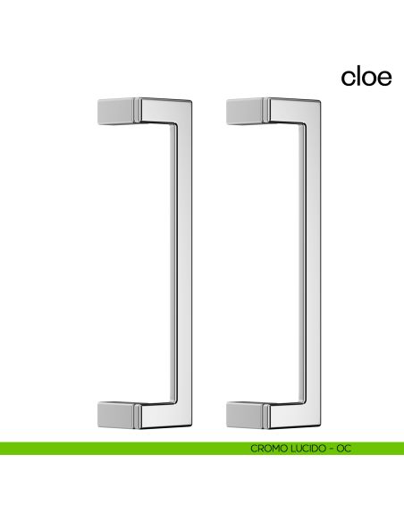 Maniglione per porta Cloe dnd Handles accoppiato interasse 300 mm cromo lucido