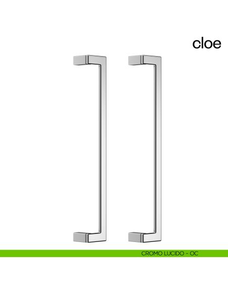 Maniglione per porta Cloe dnd Handles accoppiato interasse 500 mm cromo lucido