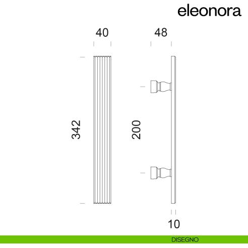 Maniglione per porta Eleonora dnd handles singolo disegno