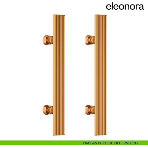 Maniglione per porta Eleonora dnd handles accoppiato oro antico lucido