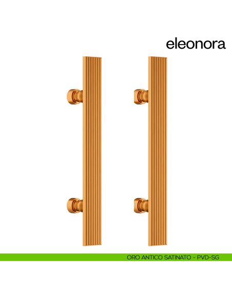 Maniglione per porta Eleonora dnd handles accoppiato oro antico satinato