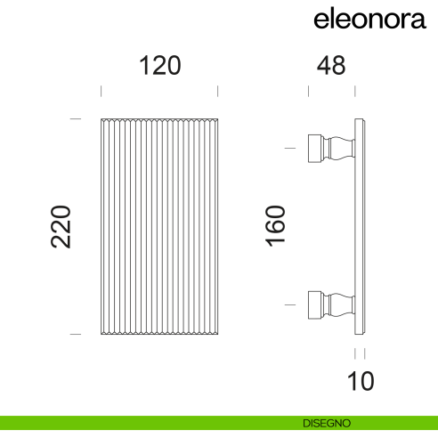 Maniglione per porta dnd handles Eleonora singolo disegno