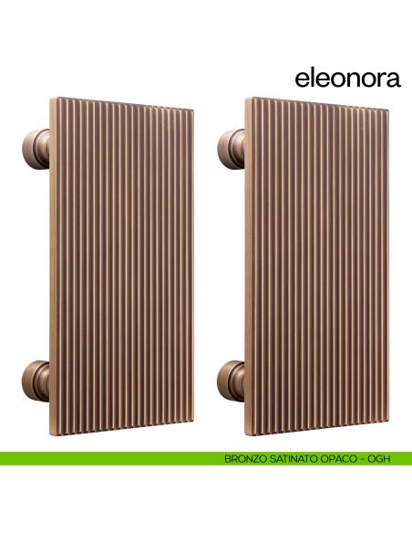 Maniglione per porta dnd handles Eleonora accoppiato bronzo satinato opaco