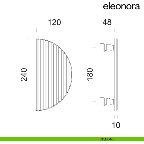 Maniglione per porta dnd handles Eleonora singolo disegno