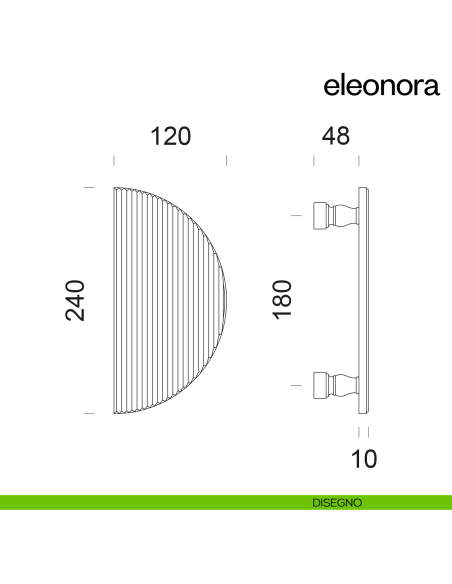 Maniglione per porta dnd handles Eleonora singolo disegno