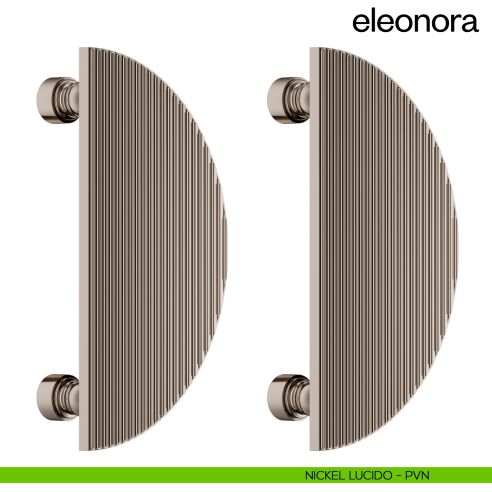 Maniglione per porta dnd handles Eleonora accoppiato nickel lucido