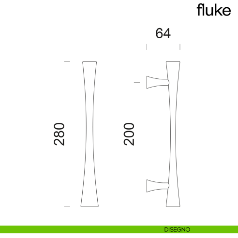 Maniglione per porta Fluke dnd Handles singolo disegno