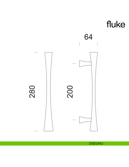 Maniglione per porta Fluke dnd Handles singolo disegno