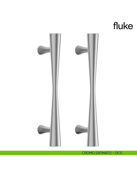 Maniglione per porta Fluke dnd Handles accoppiato cromo satinato