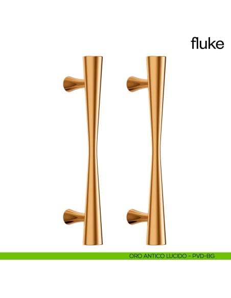 Maniglione per porta Fluke dnd Handles accoppiato oro antico lucido