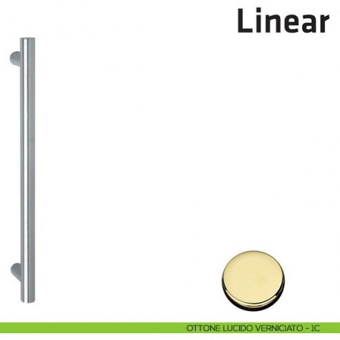 Maniglione per porta Linear Comit singolo ottone lucido verniciato