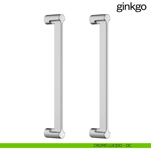 Maniglione per porta Ginkgo dnd Handles accoppiato cromo lucido