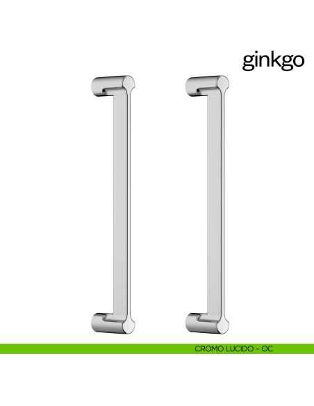 Maniglione per porta Ginkgo dnd Handles accoppiato cromo lucido
