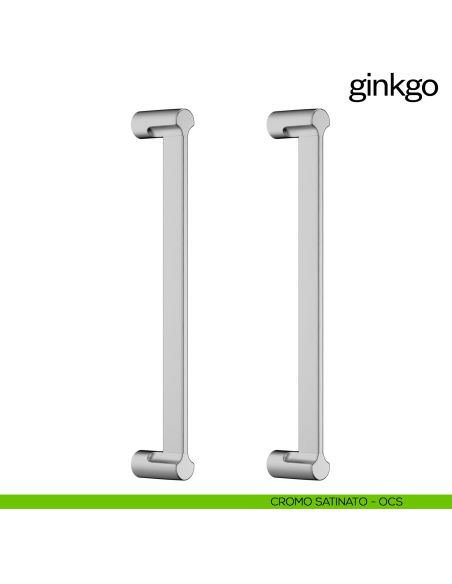 Maniglione per porta Ginkgo dnd Handles accoppiato cromo satinato