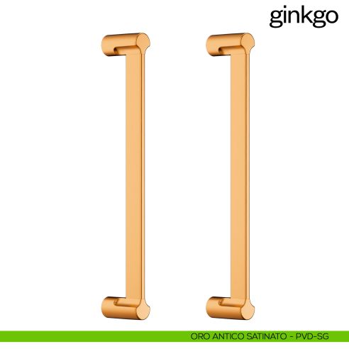 Maniglione per porta Ginkgo dnd Handles accoppiato oro antico satinato