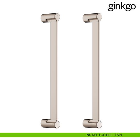 Maniglione per porta Ginkgo dnd Handles accoppiato nickel lucido