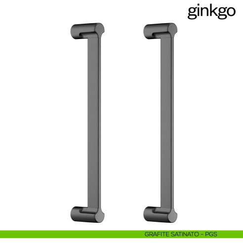 Maniglione per porta Ginkgo dnd Handles accoppiato grafite satinato