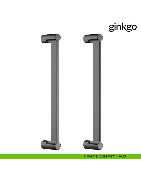 Maniglione per porta Ginkgo dnd Handles accoppiato grafite satinato