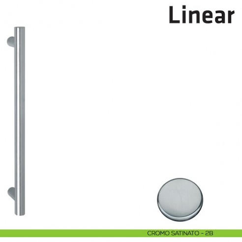 Maniglione per porta Linear Comit singolo cromo satinato