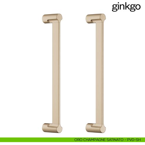 Maniglione per porta Ginkgo dnd Handles accoppiato oro champagne satinato